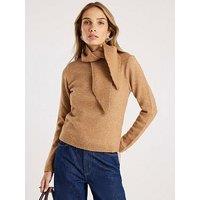 River Island Knit Scarf Jumper - Brown