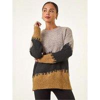 Roman Petite Abstract Knit Jumper - Stone