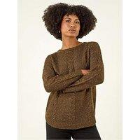 Roman Speckled Cable Knit Jumper - Brown
