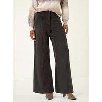 Roman Soft Faux Suede Trousers - Black