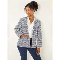 Roman Petite Collared Boucle Jacket - Navy