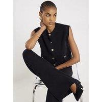 River Island Clean Knitted Sleeveless Waistcoat - Black