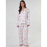 Loungeable Bunny Printed Jersey Long Sleeve And Trouser Set - Multi
