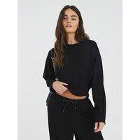 River Island Long Sleeve Neo Premium Batwing Sweat - Black