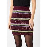Joe Browns Bella Knitted Sequin Skirt - Aubergine
