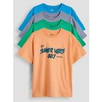 The Very Collection Boys 4 Pack Summer Vibes Short Sleeve T-Shirts - Multi