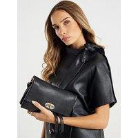 River Island Leather Tri Comp Crossbody - Black