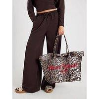 River Island Leo Roll Top Holdall Bag - Beige