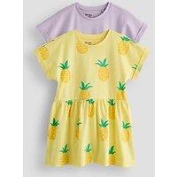 The Very Collection Girls 2 Pack Jersey Dresses - Pineapple Print