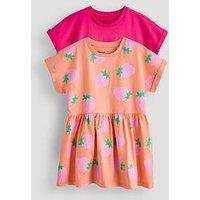 The Very Collection Girls 2 Pack Jersey Dresses - Strawberry Print