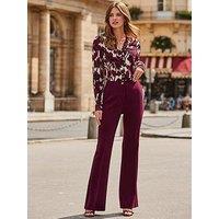 Sosandar Burgundy Abstract Floral Print Shirt - Red