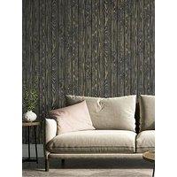 Fine Decor Metallic Wood Charcoal