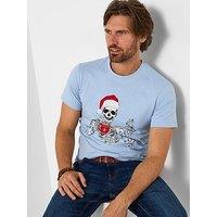 Joe Browns Party Hard Skeleton T-Shirt - Blue