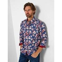 Joe Browns Superb Santa Long Sleeve Shirt - Blue