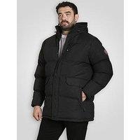 D555 Quilted Padded Jacket With Hood - Black