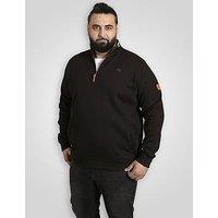 D555 1/4 Zip Through Sweatshirt - Black