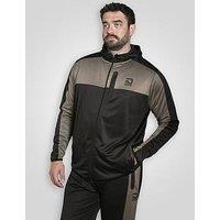 D555 Dry Wear Zip Through Hoodie With Taped Zip Pockets - Black