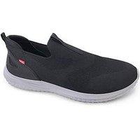 D555 Kingsize Hands Free Casual Slip-On Shoes With Knitted Top - Black