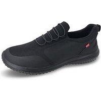 D555 Kingsize Hands Free Casual Slip-On Shoes With Pu Faux Laces - Black