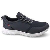 D555 Kingsize Hands Free Casual Slip-On Shoes With Pu Faux Laces - Grey