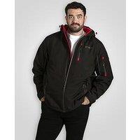 D555 Padded Soft Shell Jacket With Detachable Hood - Black