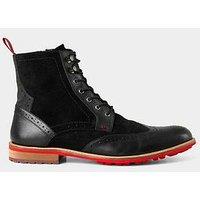 Joe Browns Quebec Red Flash Leather Lace Up Boots