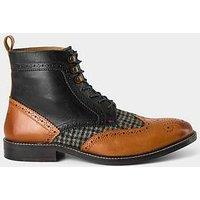 Joe Browns Harlington Tweed And Leather Lace Up Boots