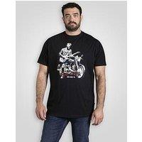 D555 Rhythm And Rides Motorbike Printed Crew Neck T-Shirt - Navy