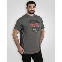 D555 Official Acdc Black Ice Printed Crew Neck T-Shirt - Grey