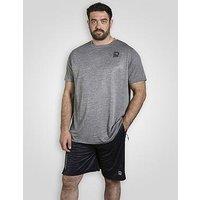 D555 Dry Wear Light Weight Peach Finished Poly Crew Neck T-Shirt - Grey