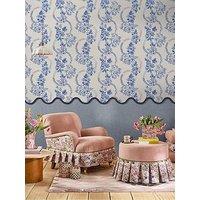 Cath Kidston Road Floral Blue & White Wallpaper