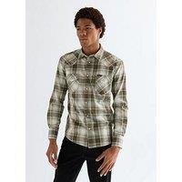 Wrangler Western Check Long Sleeve Shirt - Green