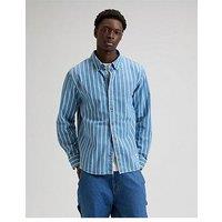 Lee Buttton Down Stripe Relaxed Shirt - Blue