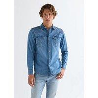 Wrangler Western Denim Long Sleeve Shirt - Blue