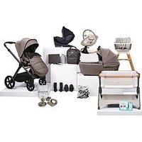 Bababing! 18 Piece Raffi Mkii Travel, Home & Feeding Bundle With Spin Car Seat & Isofix Base - Mink