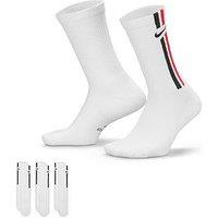 Nike Unisex Everyday Elevated Stripe Crew Socks 3 Pack - White