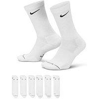 Nike Unisex Everyday Elevated Crew Socks 6 Pack - White