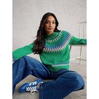 White Stuff Fifi Fairisle Jumper - Green