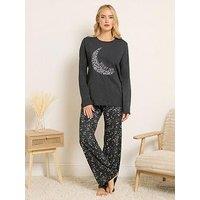 Long Tall Sally Night Sky Pyjama Set - Grey