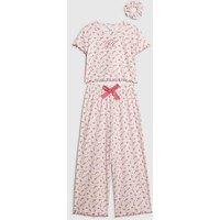 River Island Older Girls Rosebud Monogram Pyjamas Set - Pink