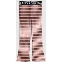 River Island Older Girls Stripe Waistband Flared Trousers - Pink