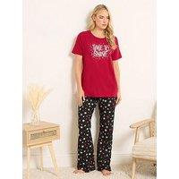Long Tall Sally Time To Shine Pyjama Set - Red