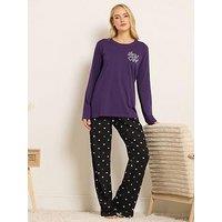Long Tall Sally Lets Get Cosy Pyjama Set - Purple