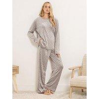Long Tall Sally Tall Super Luxe Embossed Pj Set - Natural
