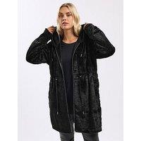 Yours Curve Tunic Fleece - Black