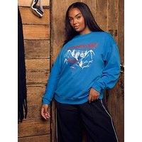 Yours Curve Apr&Egrave;S Ski Sweatshirt - Blue