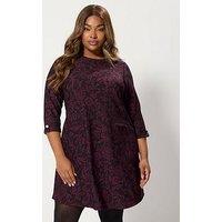 Yours Curve Ponte Rib Dress - Black