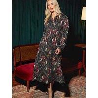 Yours Curve Shirred Shirt Dress - Black