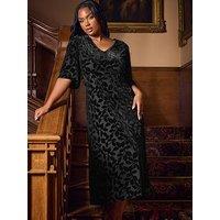 Yours Curve Kimono Sleeve Midaxi Dress - Black