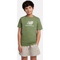 New Balance Junior Boys Jersey Stacked Logo T-Shirt - Green